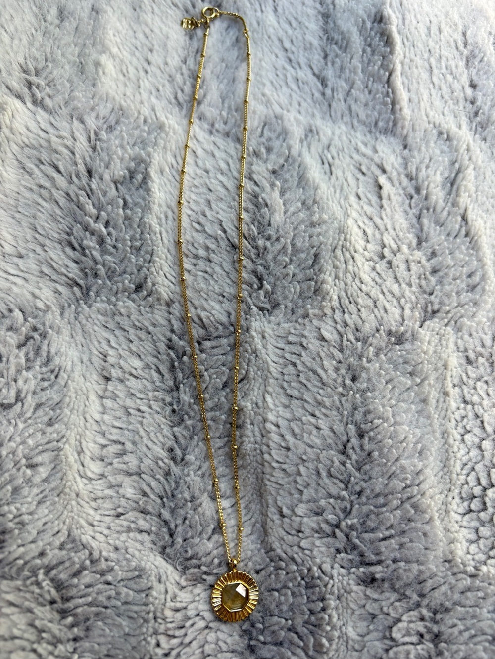 Gorjana Power Gemstone Coin Necklace for Balance- Gold/Labradorite